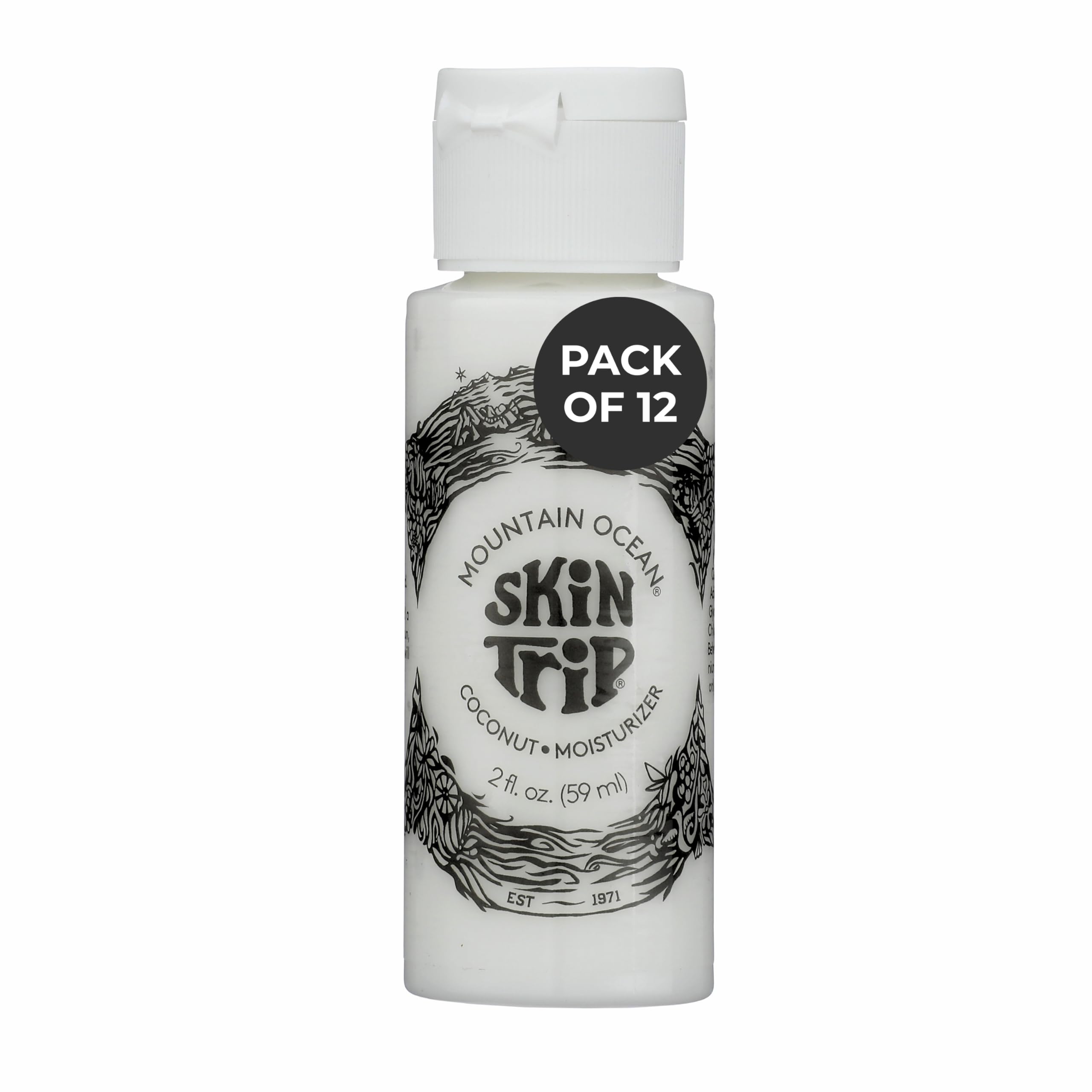 Mountain Ocean Skin Trip coconut lotion bottle for quick hydration.