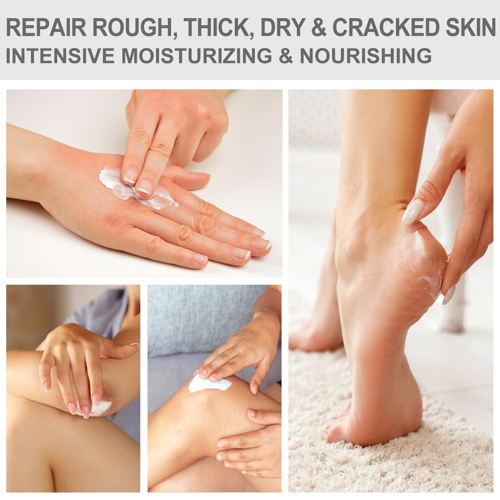 Mouriven Urea Cream 40% applying to hand showing deep moisturizing