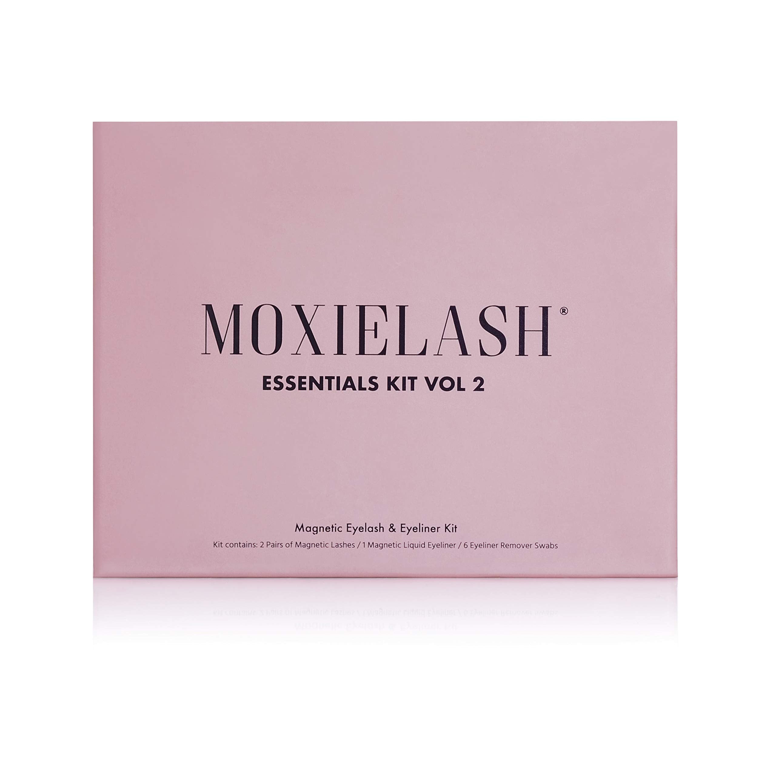 MoxieLash Lash application in progress showing magnetic lash snapping to liner