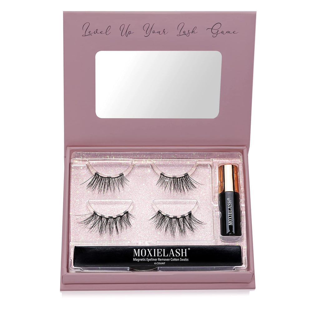 MoxieLash Sassy Lash on eye showing balanced volume and comfortable wear