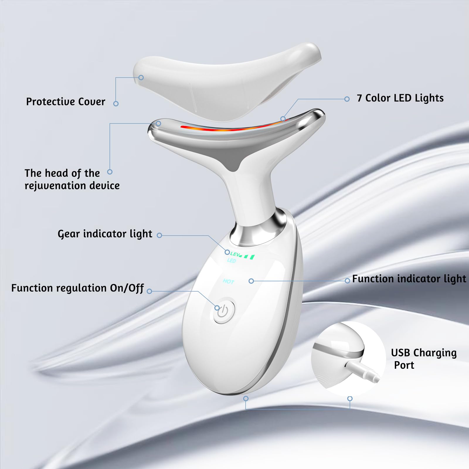 MOYAC red light therapy wand for gentle skin refreshment.