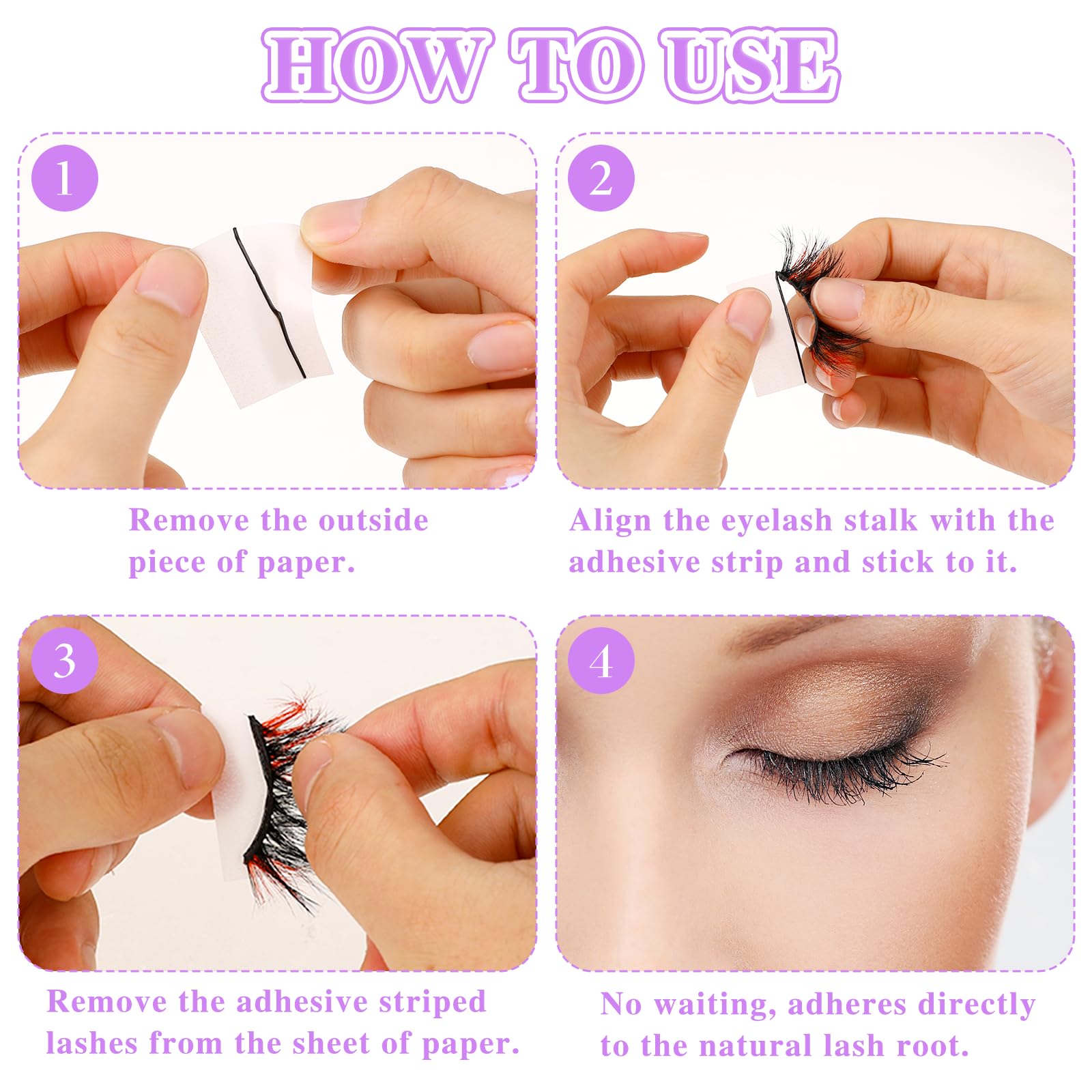 Long-lasting wear up to 24 hours with Mozeat Lens lash strips