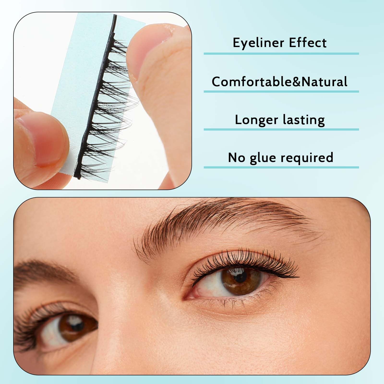 Mozeat Lens on-lash line test shows secure yet gentle hold.