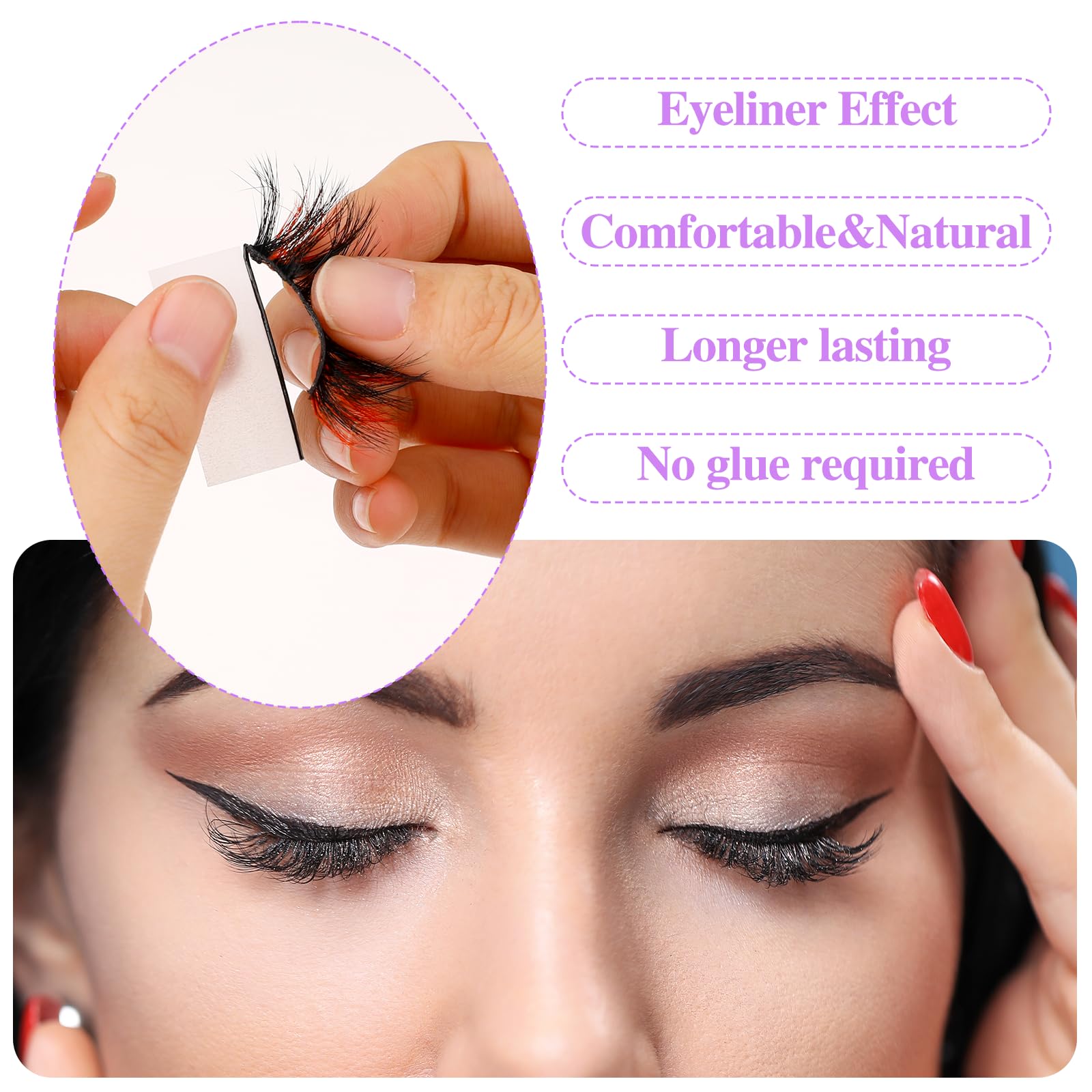 Mozeat Lens adhesive strips can be applied without glue for fast results