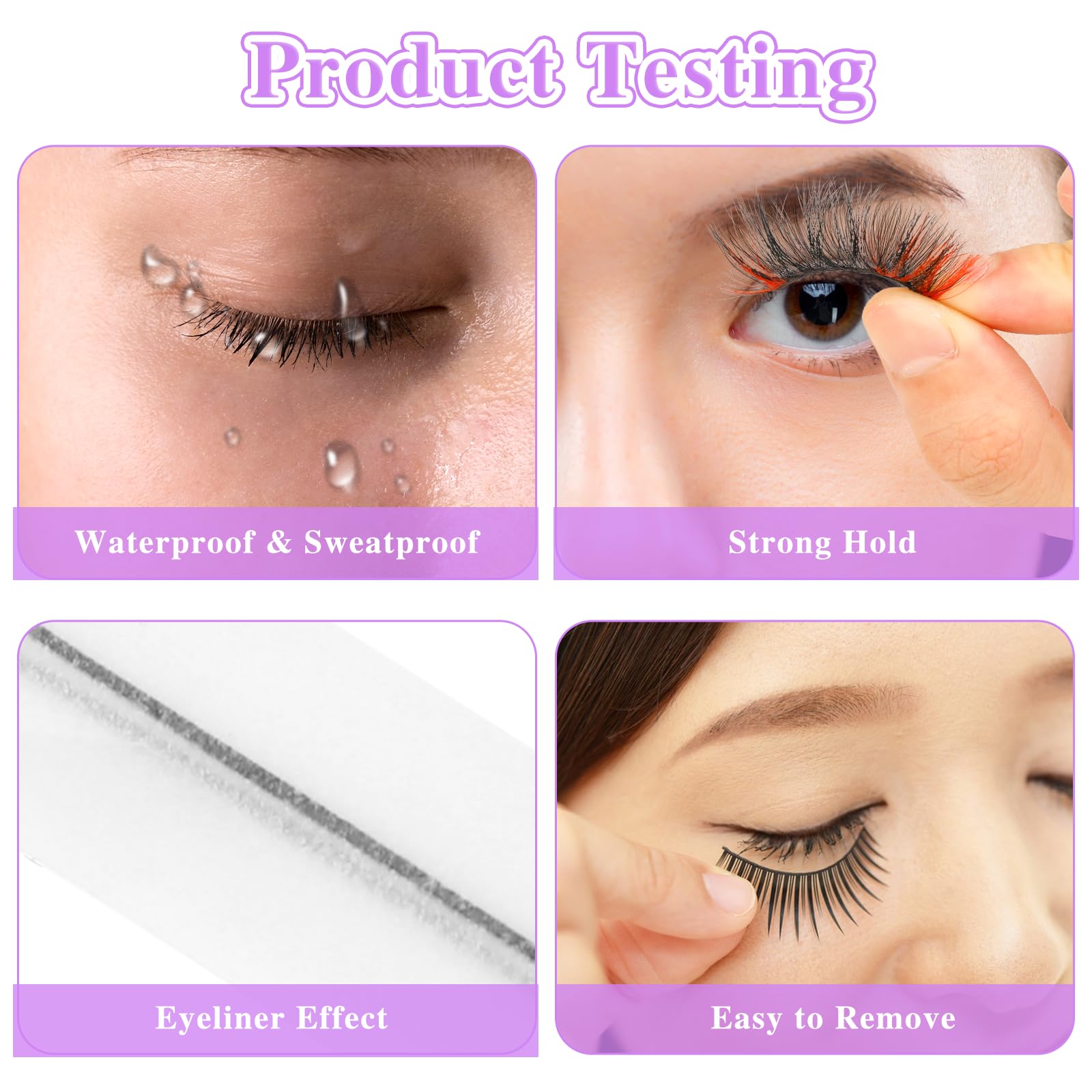 Close-up of Mozeat Lens lashes with a sleek black band