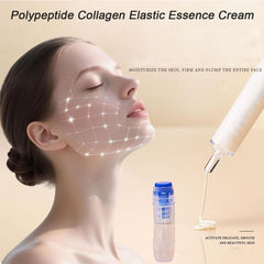 Close-up of MQN Elastic Essence Cream jar being applied to skin
