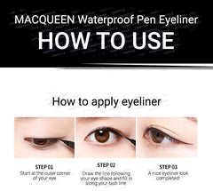 MQNY MacQueen waterproof pen eyeliner Brown Black technology aids close eye adhesion.