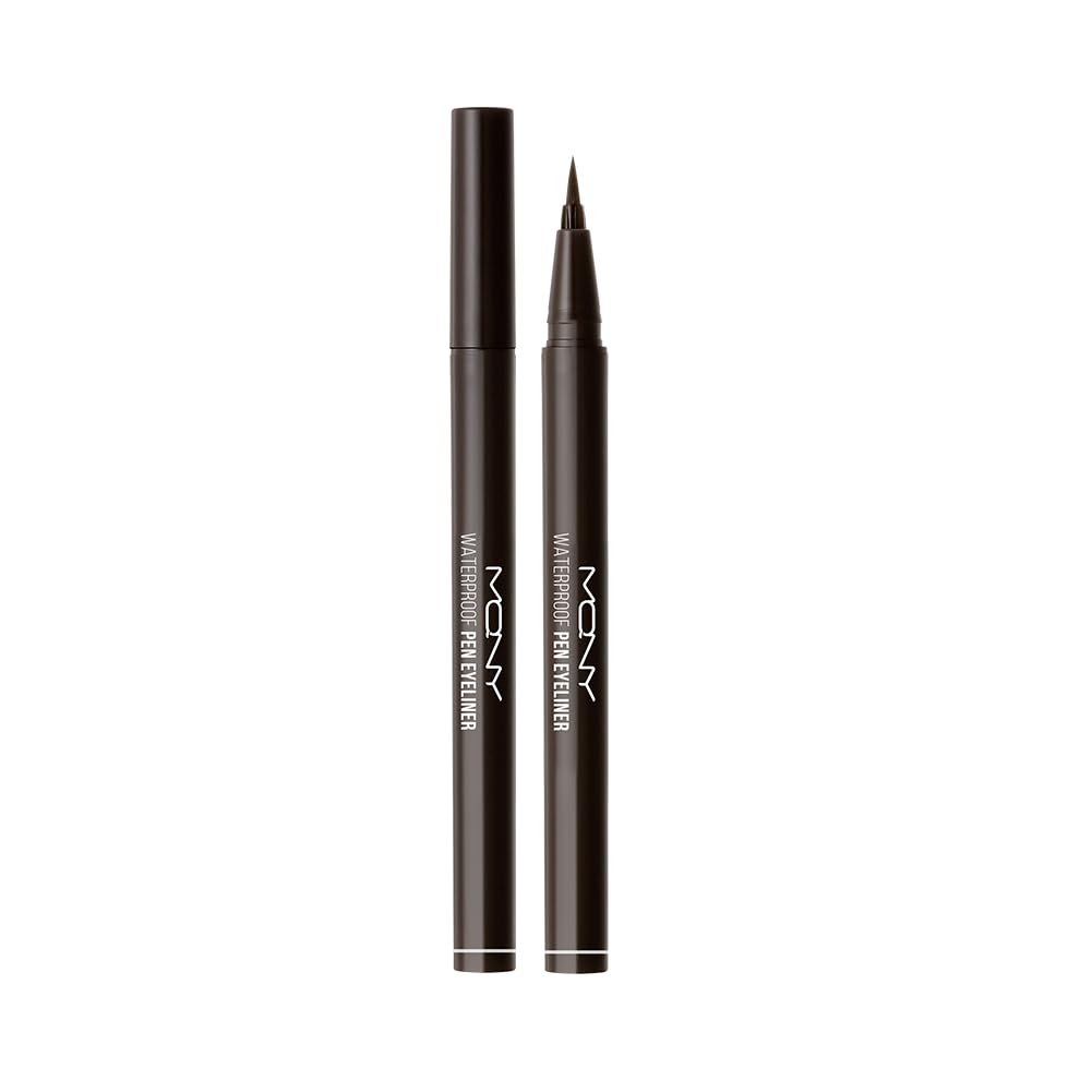 MQNY MacQueen waterproof pen eyeliner Brown Black close-up tip for precise application.
