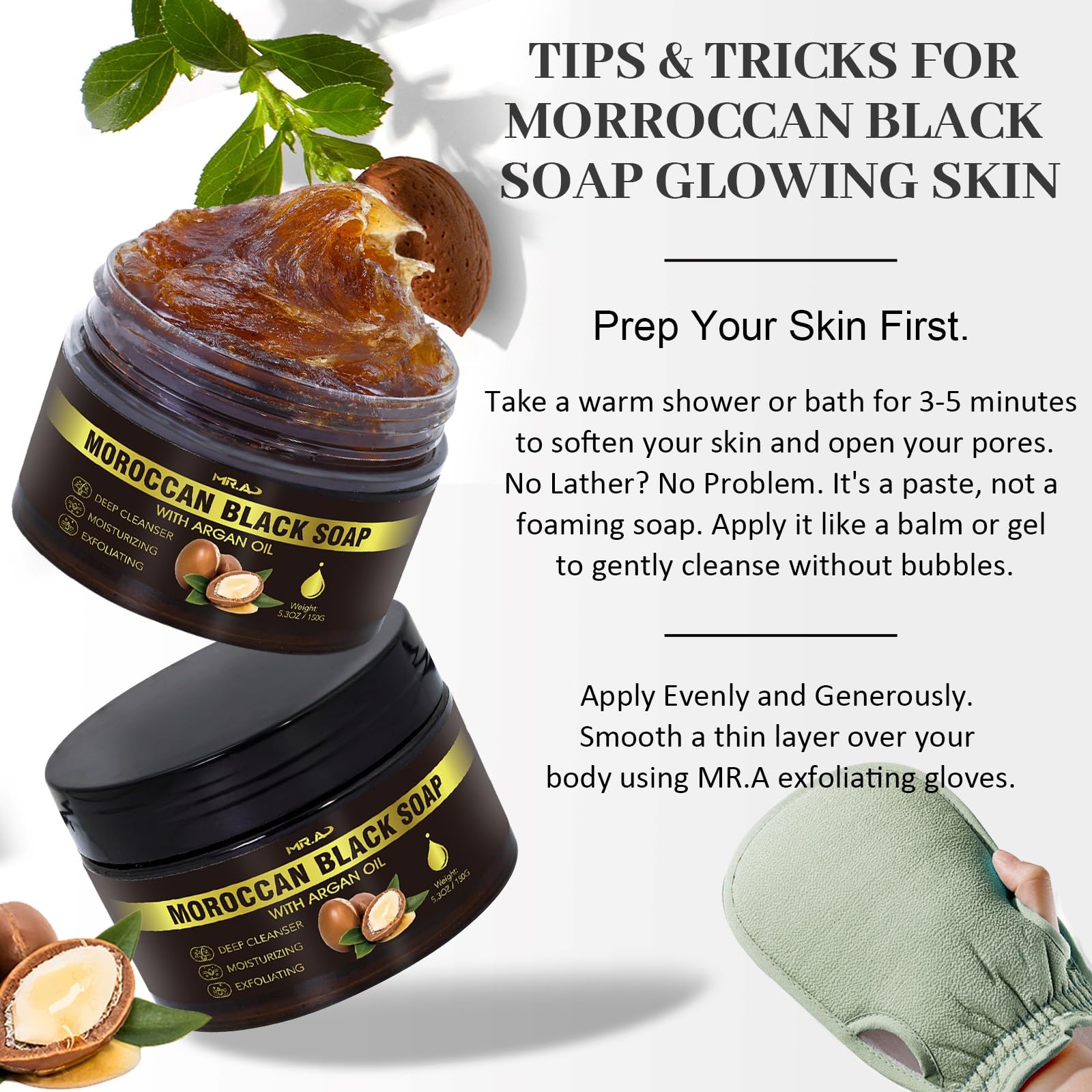 MR.A home spa presentation shows the product ready for a relaxing cleansing session.