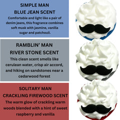 Mr. Bomb Macho Man bath bomb close-up reveals fizz and bold fragrance