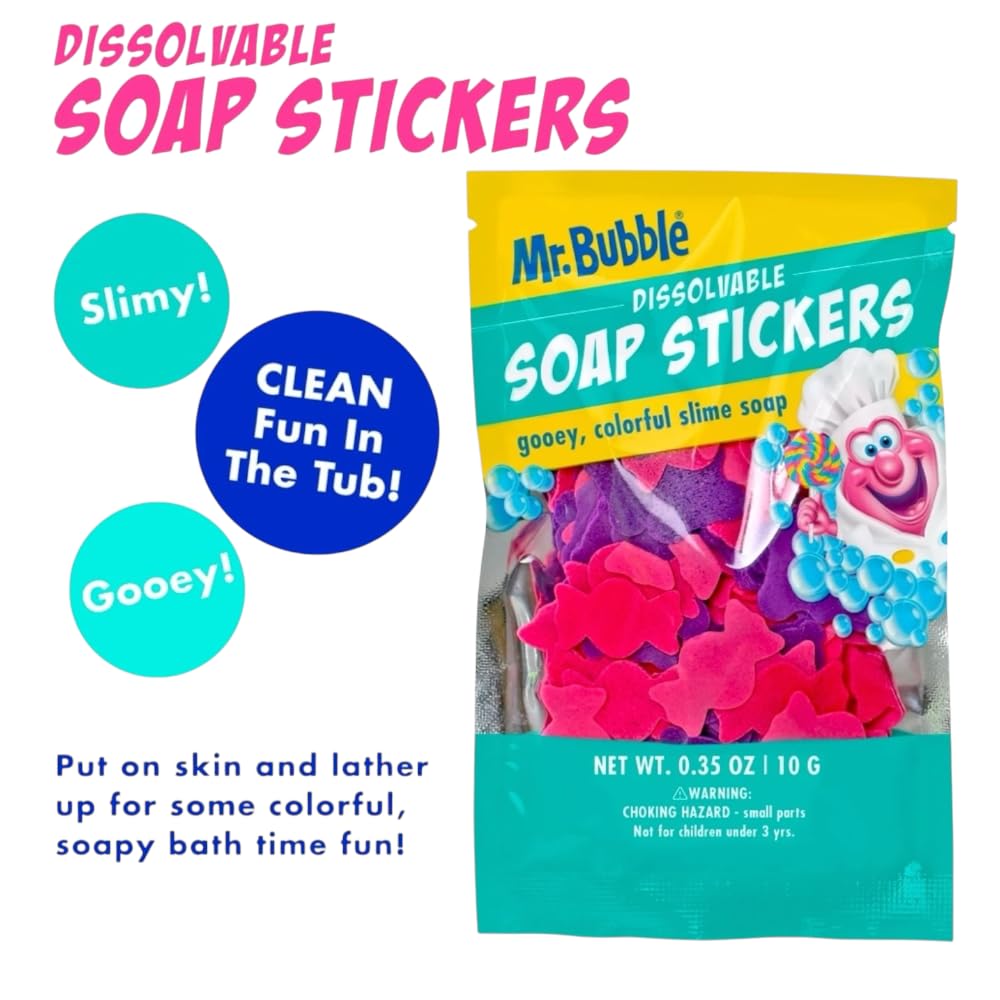 Mr Bubble Sweet Treats colorful swirl fizz enhances sensory-rich bath experiences.