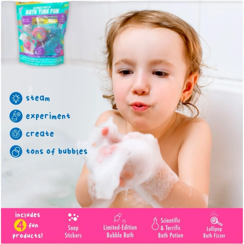 Mr Bubble Sweet Treats erupting bath potion sparks fizz for exciting tub moments.
