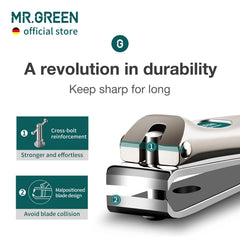 MR.GREEN Nail Clippers stainless steel texture highlights durability and premium feel
