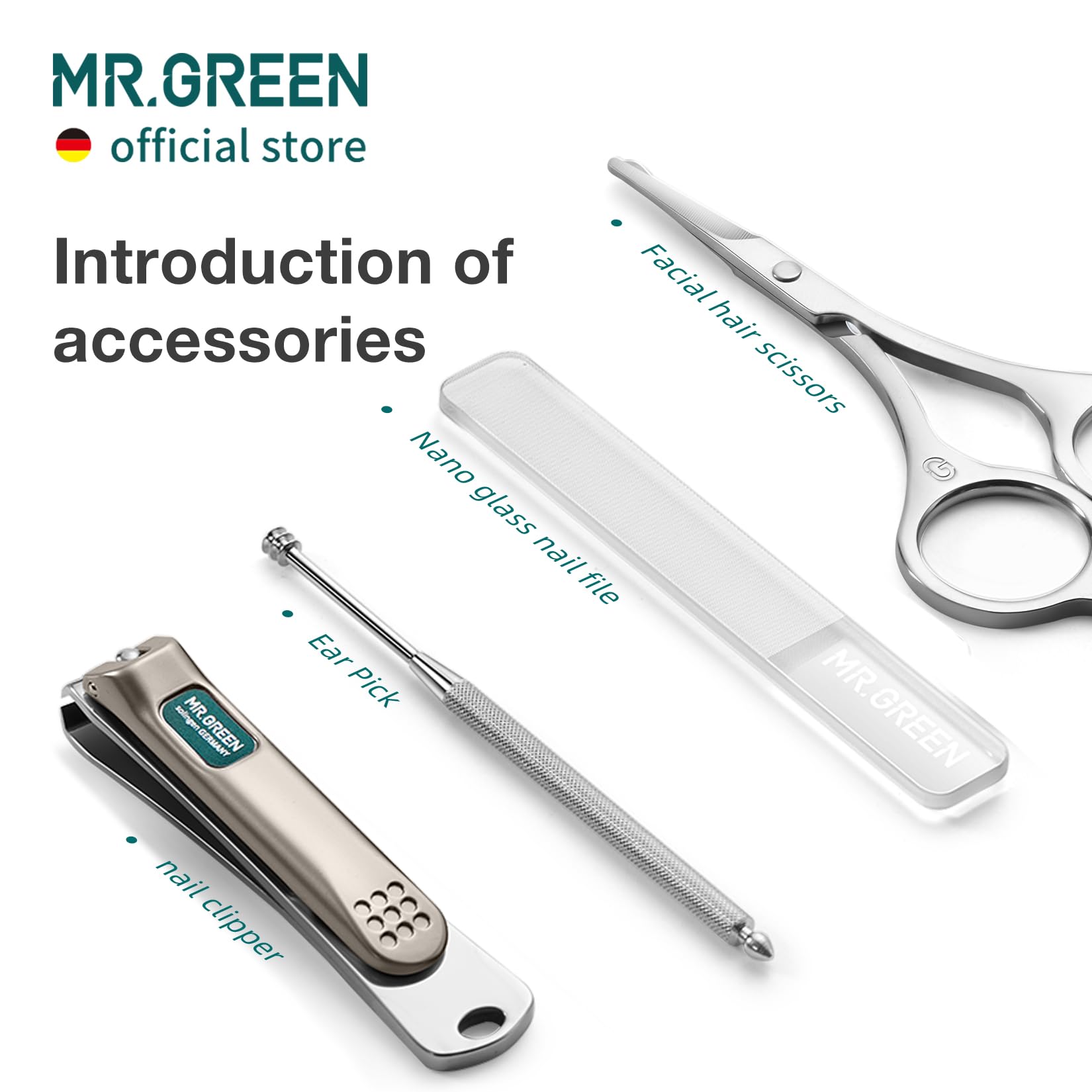 MR.GREEN Stainless steel nail tools ensure durability and sharpness over time.