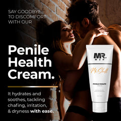 Mr. Men Premium Penile Cream packaging highlighting natural ingredients.