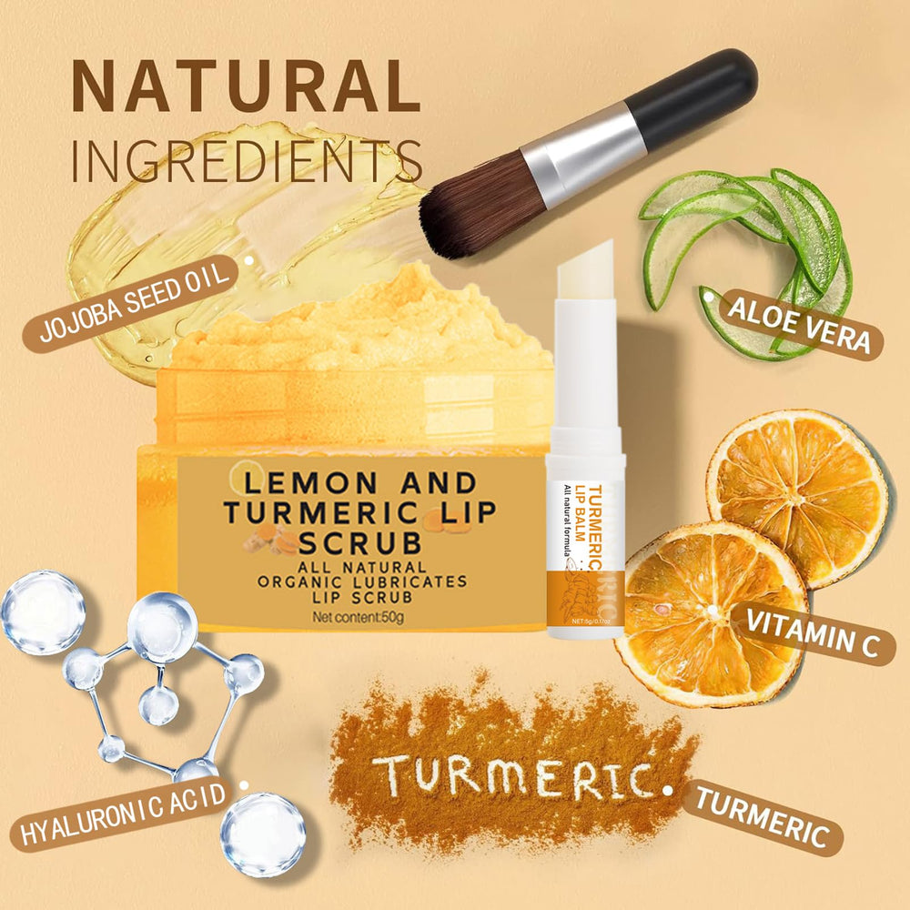 MrCuvaryas lemon turmeric lip scrub used in a daily lip care routine