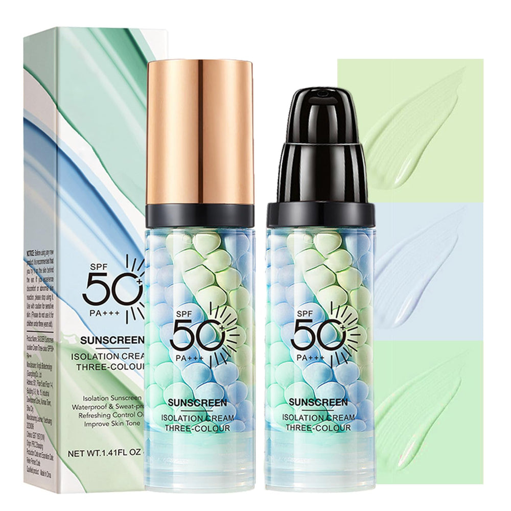 MrCuvaryas Primer SPF50 bottle with pump for quick, protected makeup base.