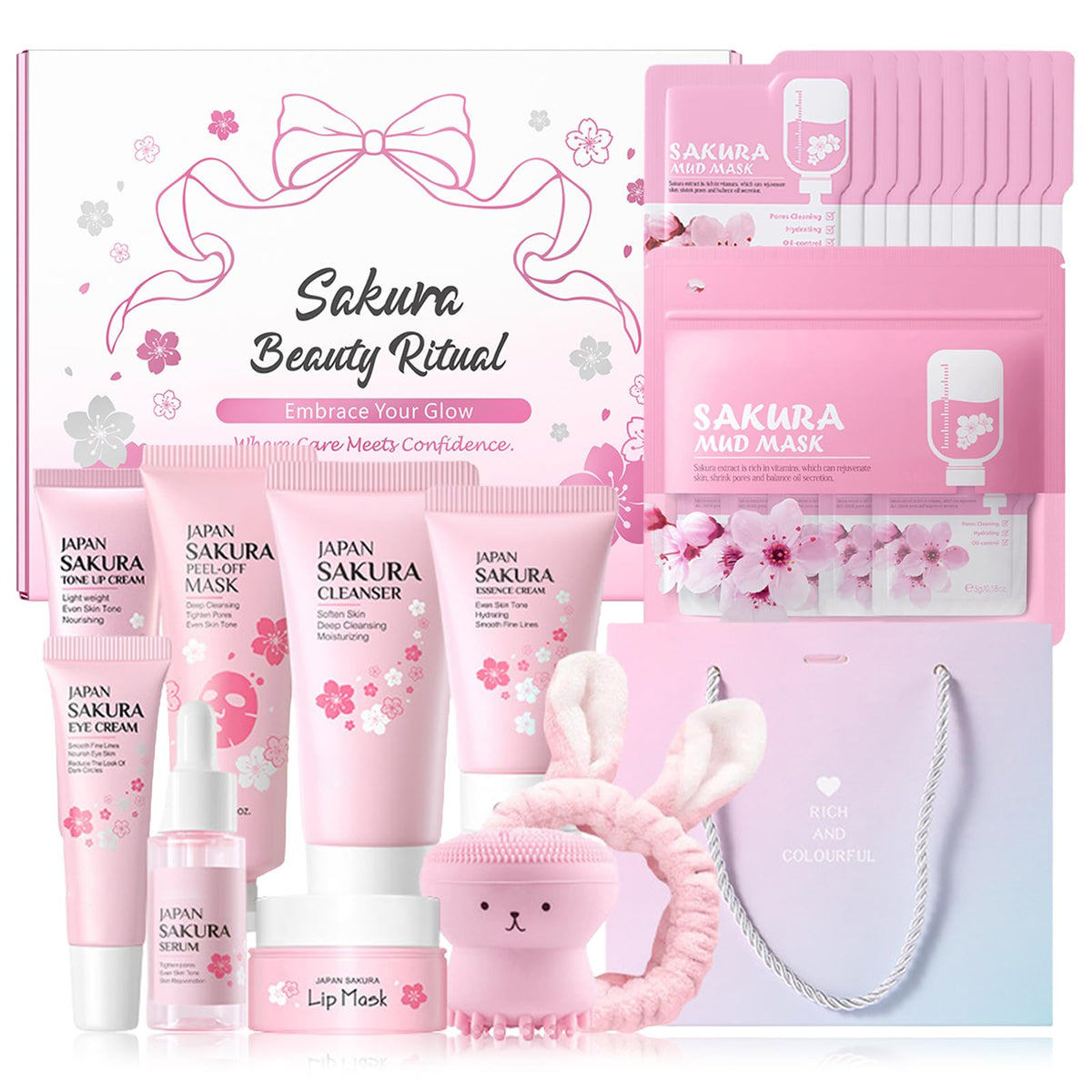 MrCuvaryas Sakura skincare set overview for a complete routine and glowing skin