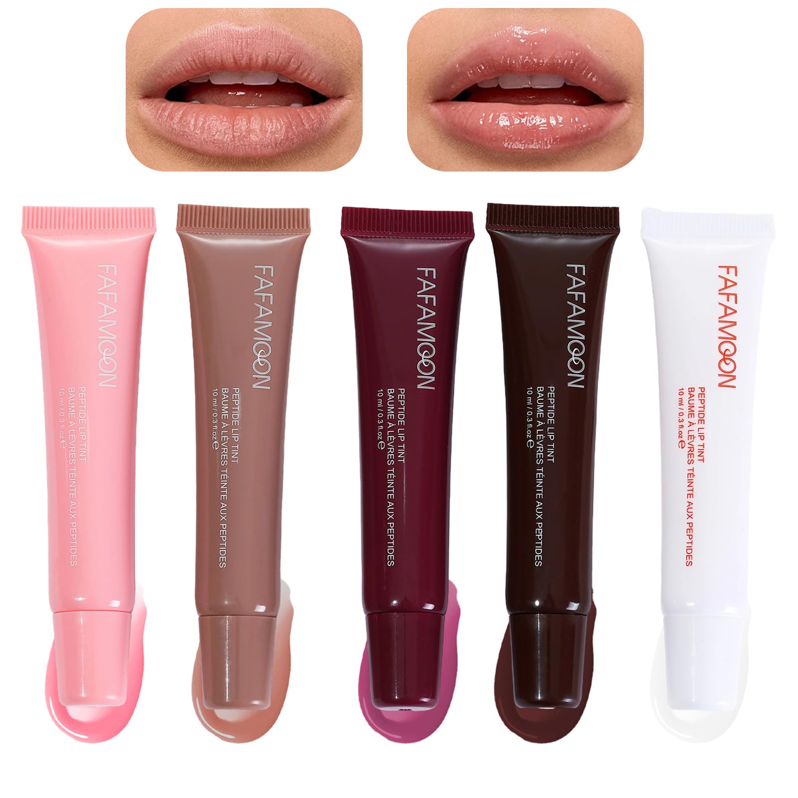 Mrettick 5 colors lip gloss swatches for versatile everyday looks.