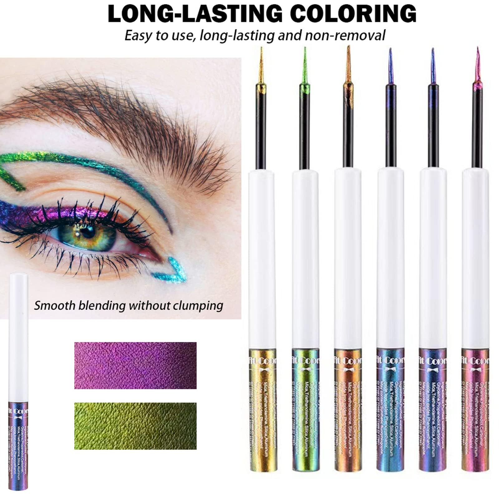 Mrettick chameleon liquid eyeshadow applicator demonstrates quick-dry performance