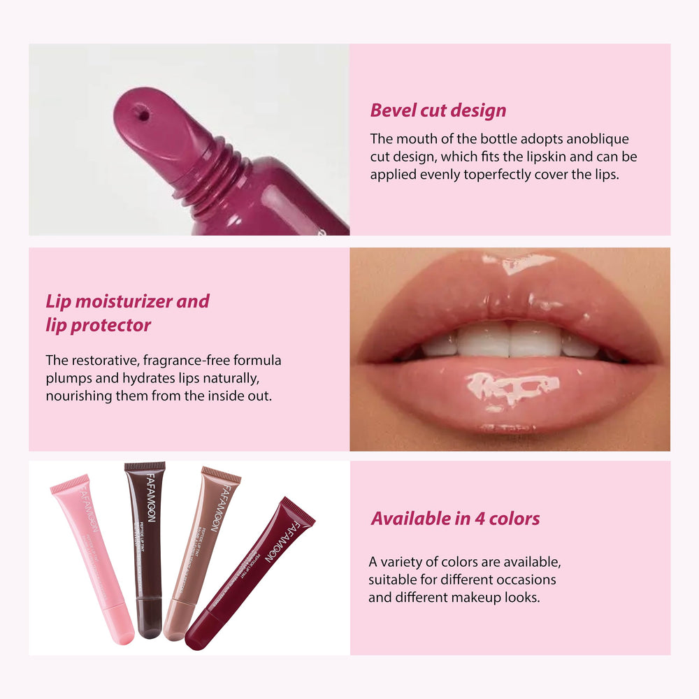 Mrettick wet-look gloss delivers translucent hydration and shine.