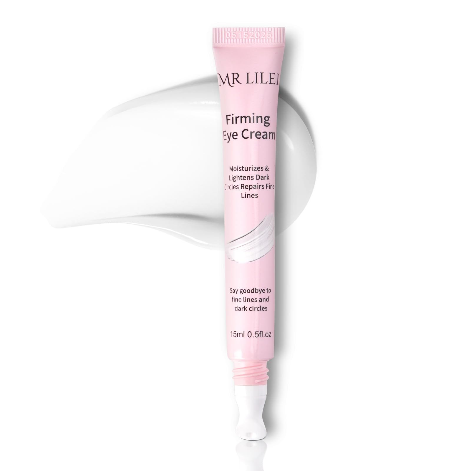 Mrlilei Beauty firming eye cream jar close-up, fragrance-free formula for sensitive skin
