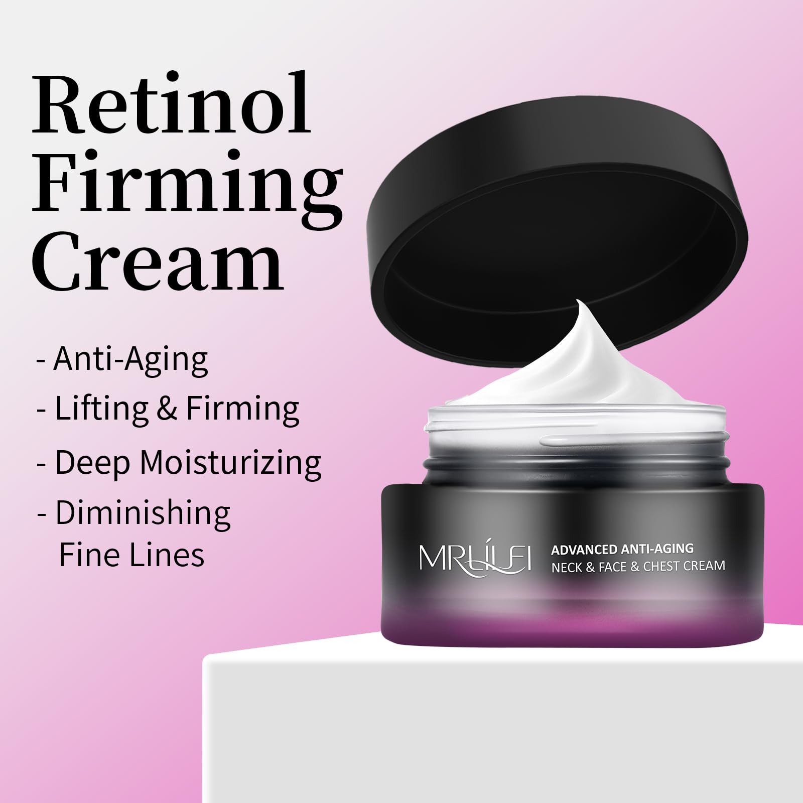 MRLILEI ingredients list highlights caffeine and hyaluronic acid for hydration