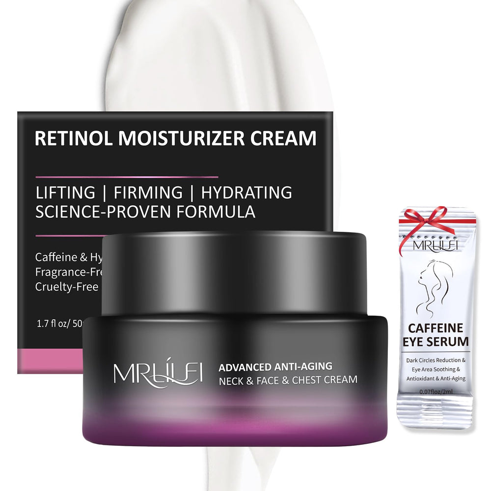 MRLILEI neck cream being applied to neck and décolletage for firmer-looking skin