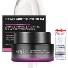 MRLILEI neck cream being applied to neck and décolletage for firmer-looking skin
