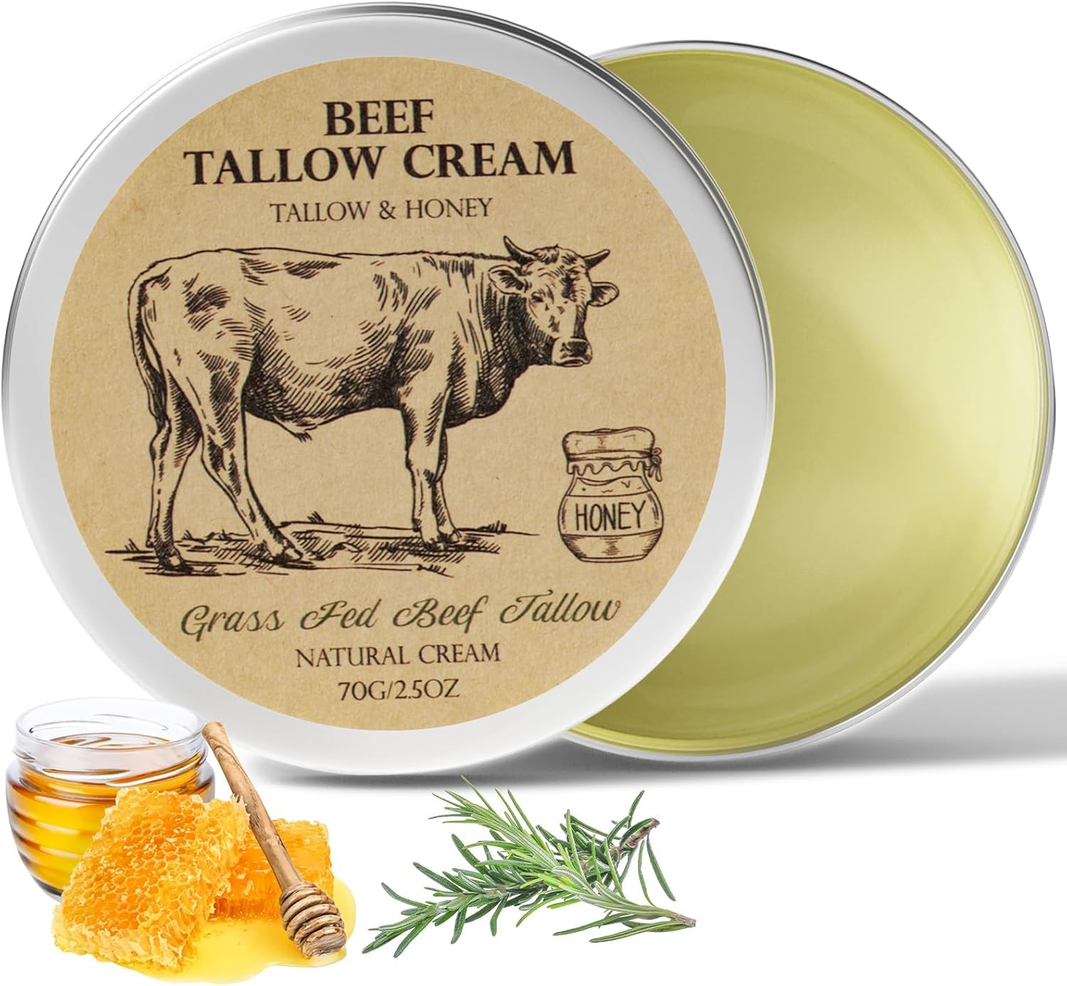 MROUVIK beef tallow skin jar for daily hydration on dry skin