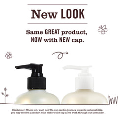 Mrs. MEYER'S Basil Lavender hand soap pump dispenser on countertop for easy use.