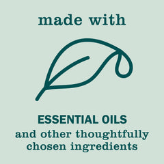 Mrs. Meyer's Birch Wood body wash ingredients close-up featuring aloe vera and flaxseed oil for nourishment.