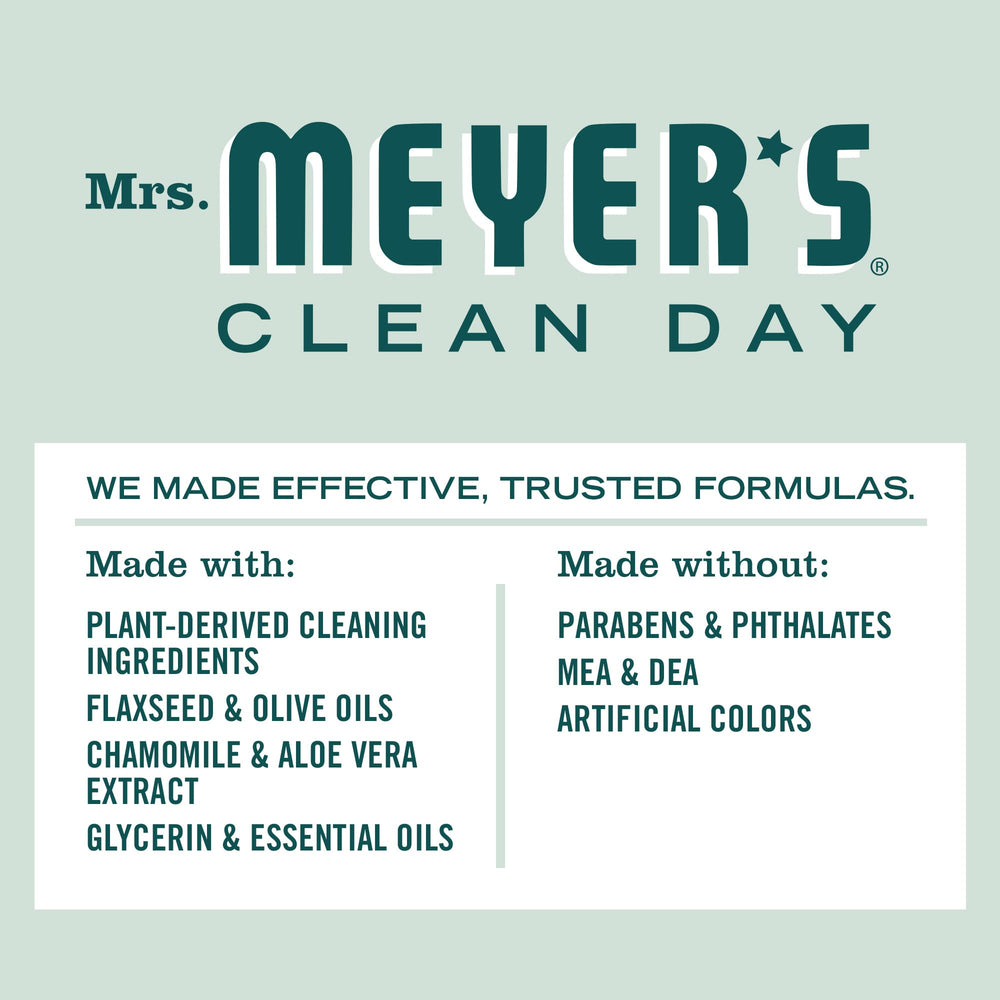 Mrs. Meyer's Birch Wood body wash lather close-up showing creamy foam and skin-softening texture.