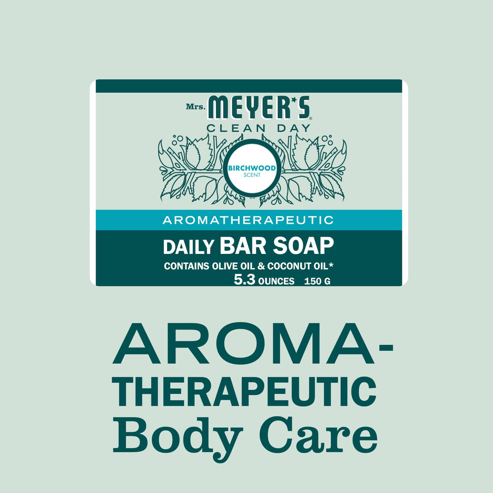 Mrs. Meyer's bar soap with almond and coconut oils for skin.