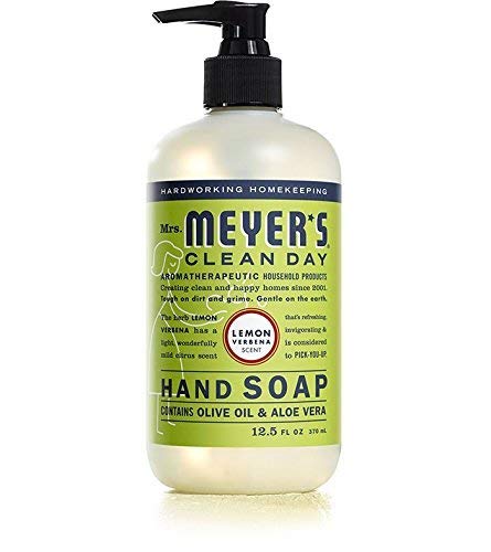 Mrs. Meyer's Clean Day Basil hand soap pump bottle with fresh herb aroma