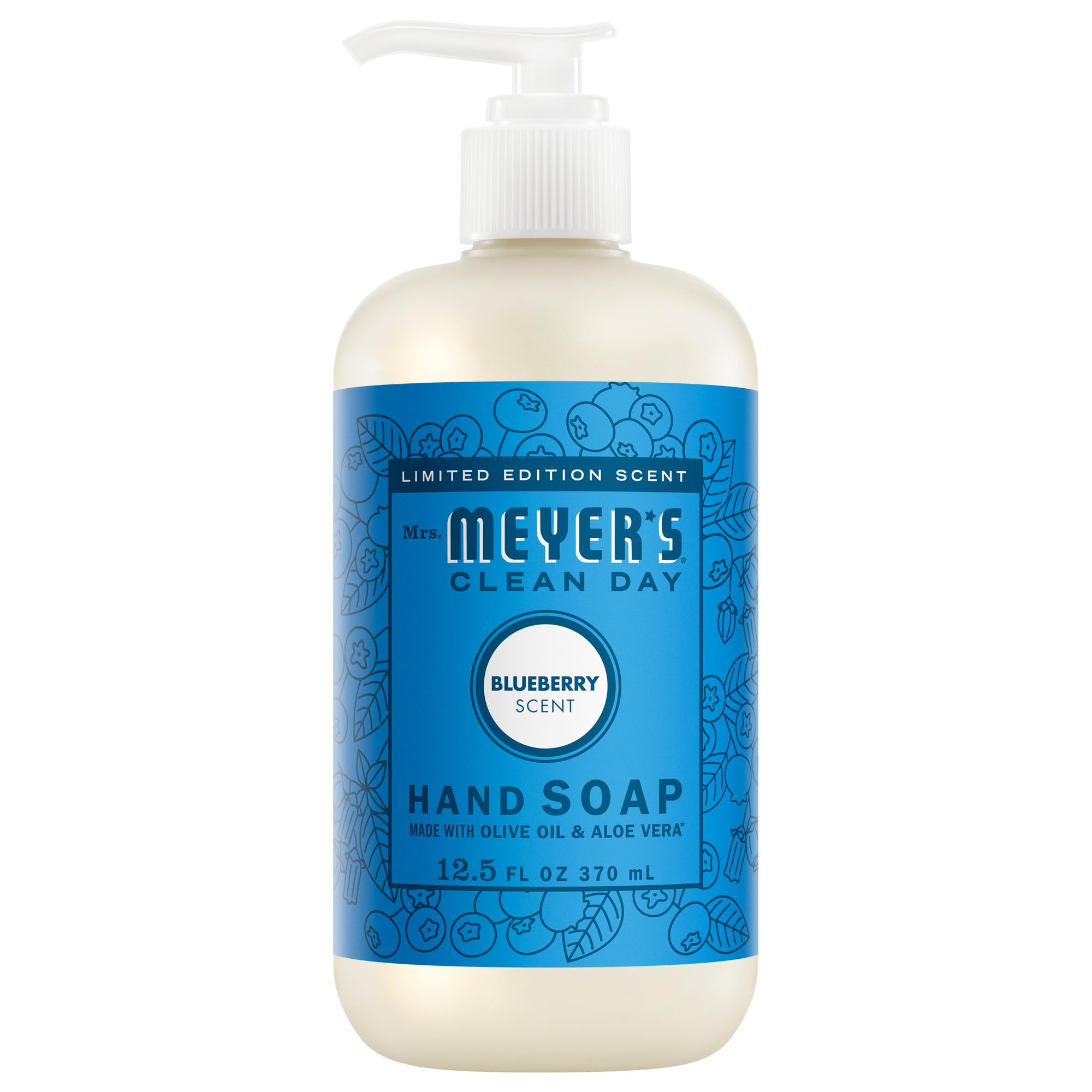 Mrs. MEYER'S Blueberry Hand Soap bottle front with fresh scent