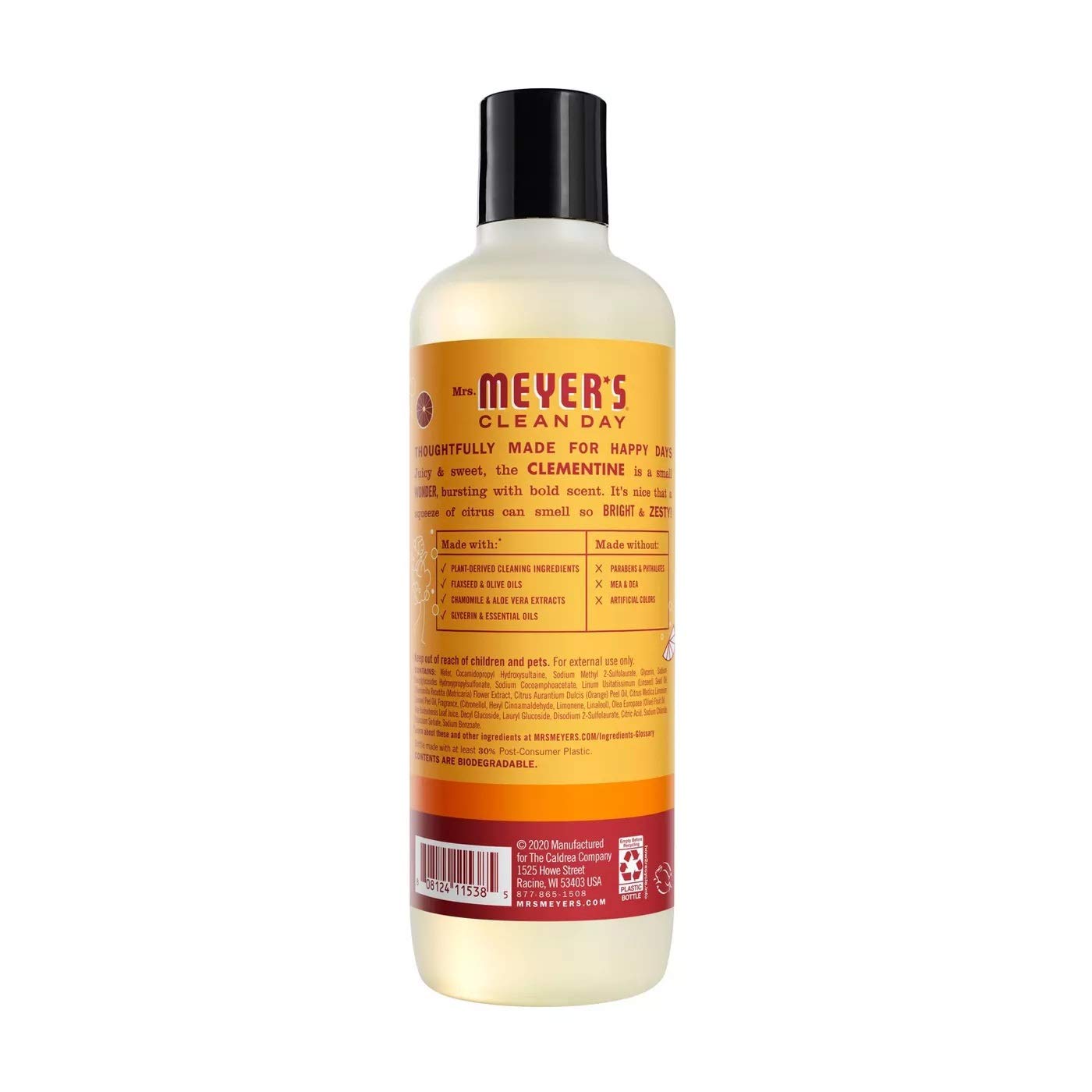 Mrs. Meyer's Clean Day Clementine foam and lather for a gentle citrus cleanse.