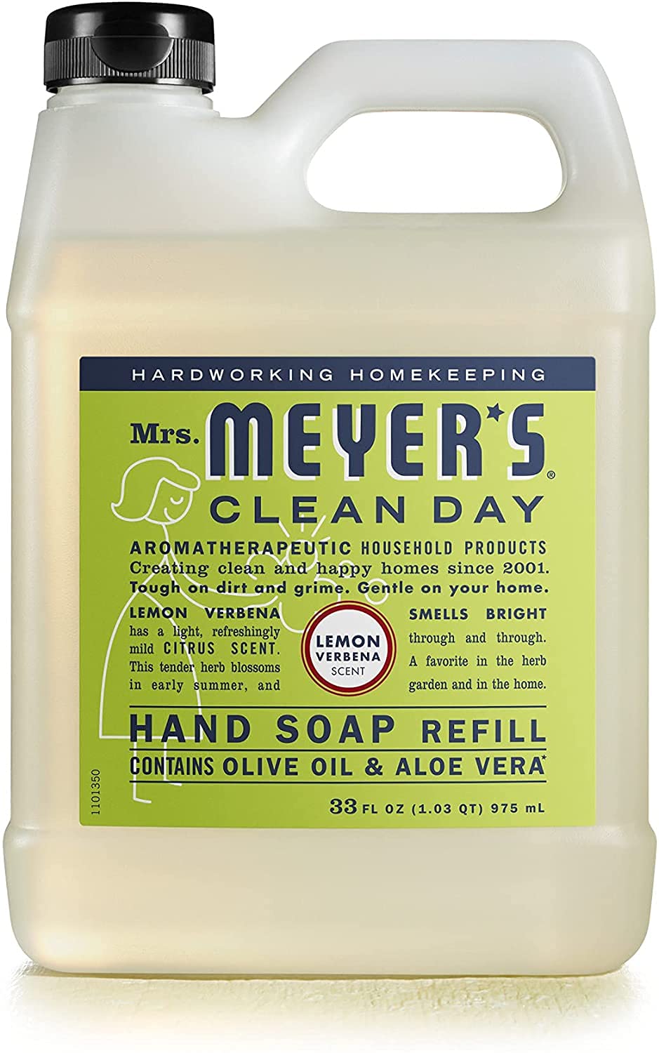 Mrs Meyer's Clean Day mint scented soap being poured for a refreshing wash