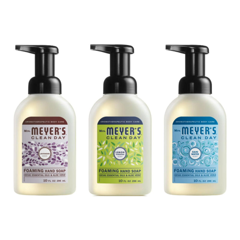 Mrs. Meyer's Clean Day Lavender bottle highlighting calming scent for everyday hand washing