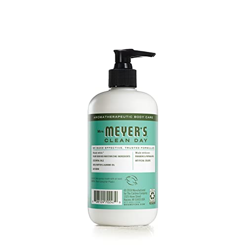 Fresh basil leaves highlight garden-inspired fragrance in Mrs. Meyer's lotion