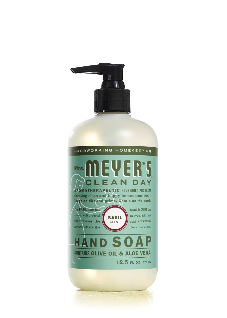 Mrs. Meyer's cruelty-free logo signals ethical, plant-based hand care.