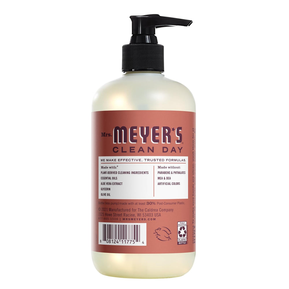 Mrs. Meyer's Clean Day Acorn Spice label highlights seasonal scent and skin-nourishing formula.