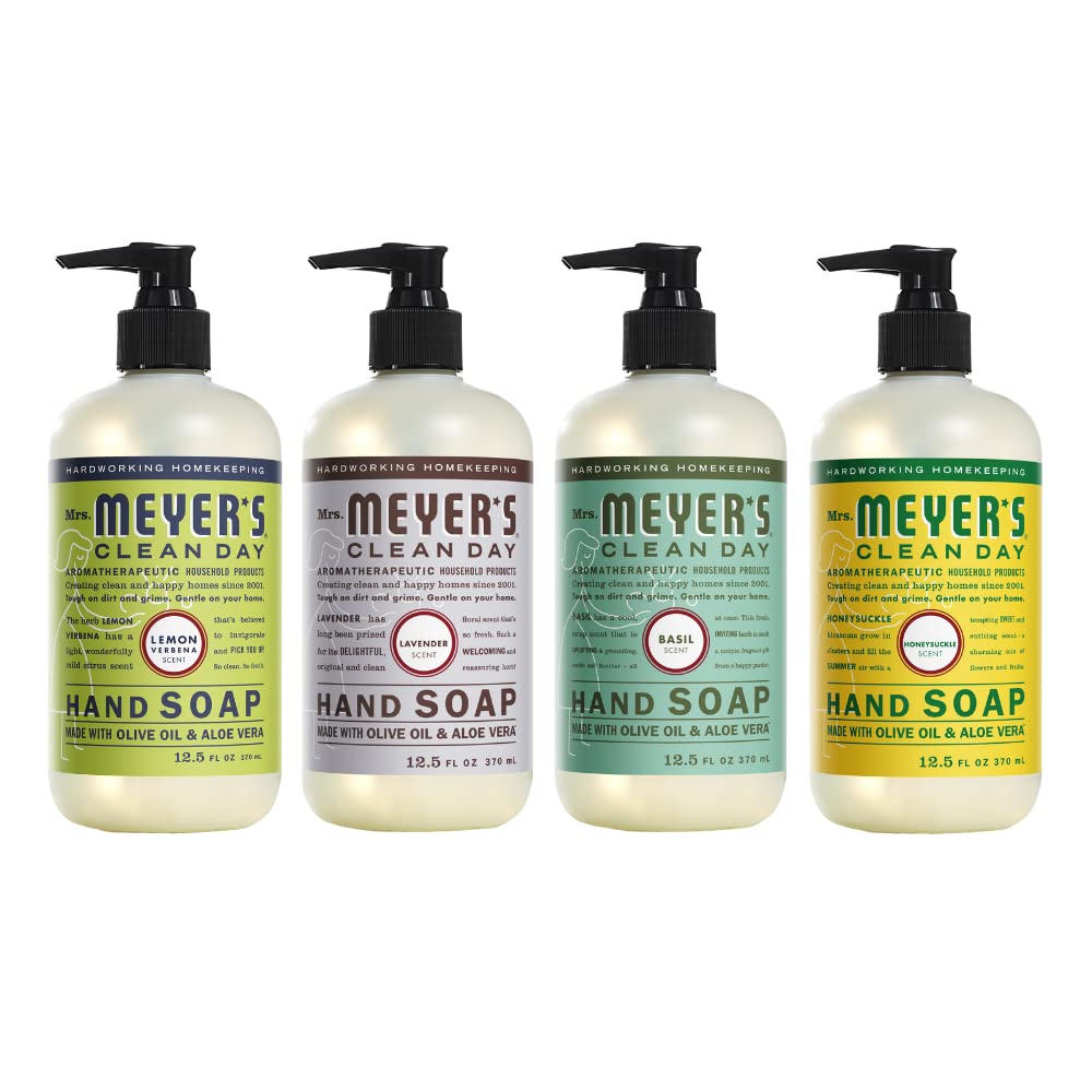 Mrs. Meyer's Clean Day Lemon Verbena hand soap bottle with bright citrus scent for daily hand cleansing