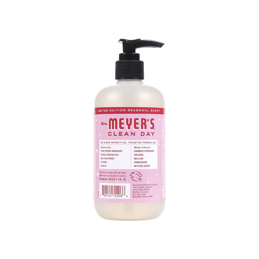 Mrs. MEYER'S Clean Day Lavender bottle featuring calming floral aroma and smooth skin.