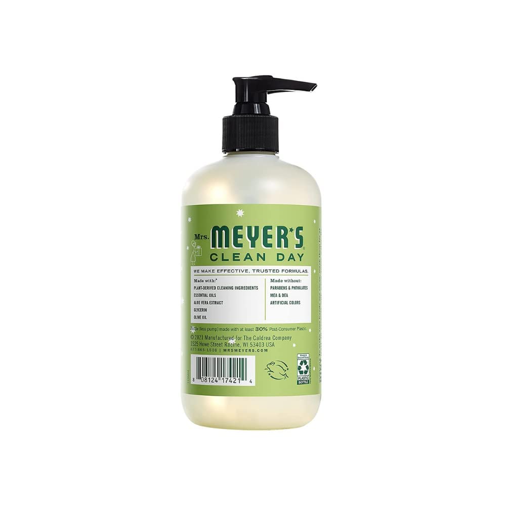 Mrs. MEYER'S Clean Day Lavender label presenting soothing scent and moisturizing cleanse.
