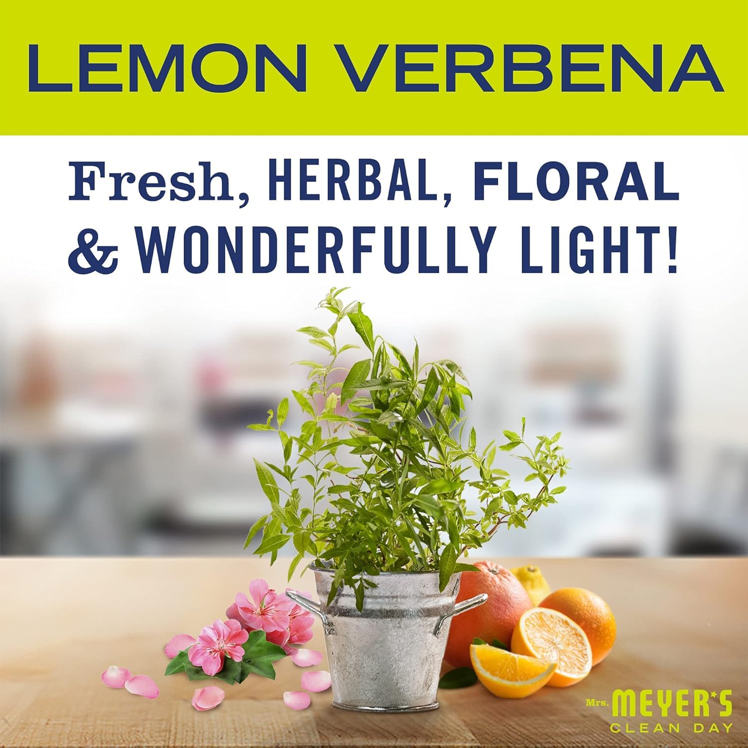 Lemon Verbena aroma filling a bright kitchen after washing.