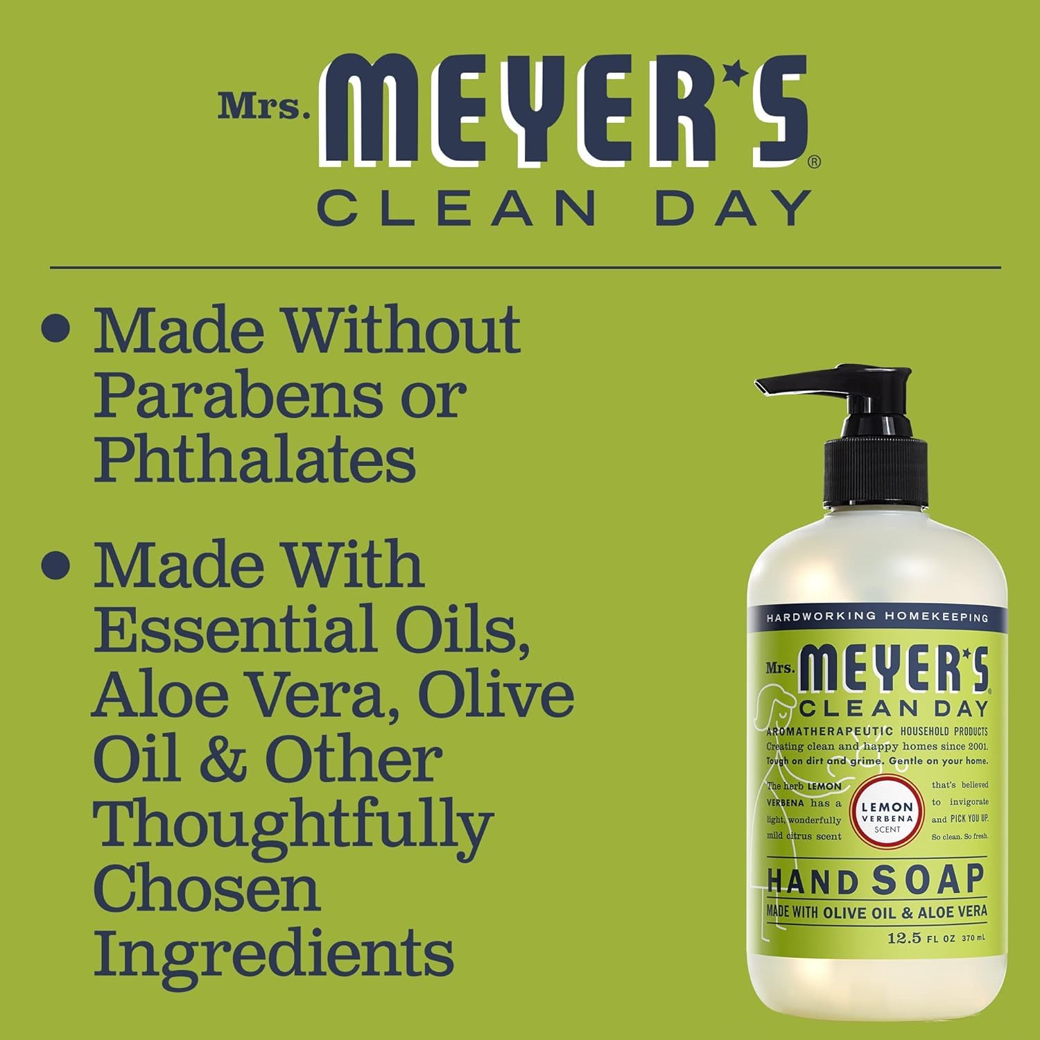 Mrs. Meyer's hand soap beside a clean sink ready for use.