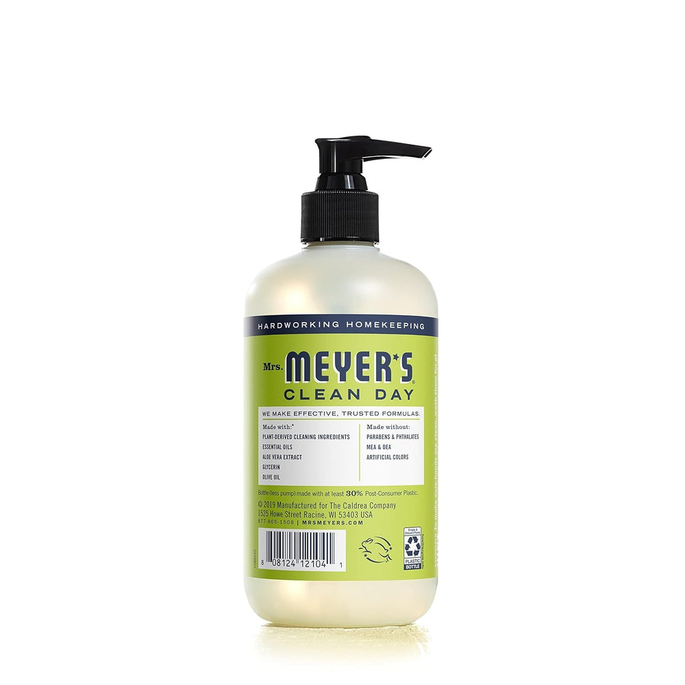 Close-up of Lemon Verbena label on Mrs. Meyer's bottle.