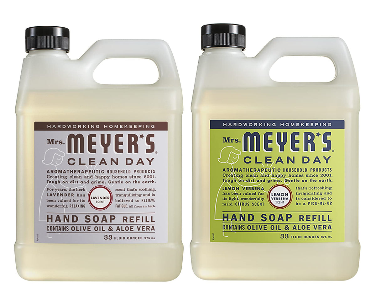 Mrs Meyer's Clean Day Lemon Verbena refill bottle ready for use, for fresh hands