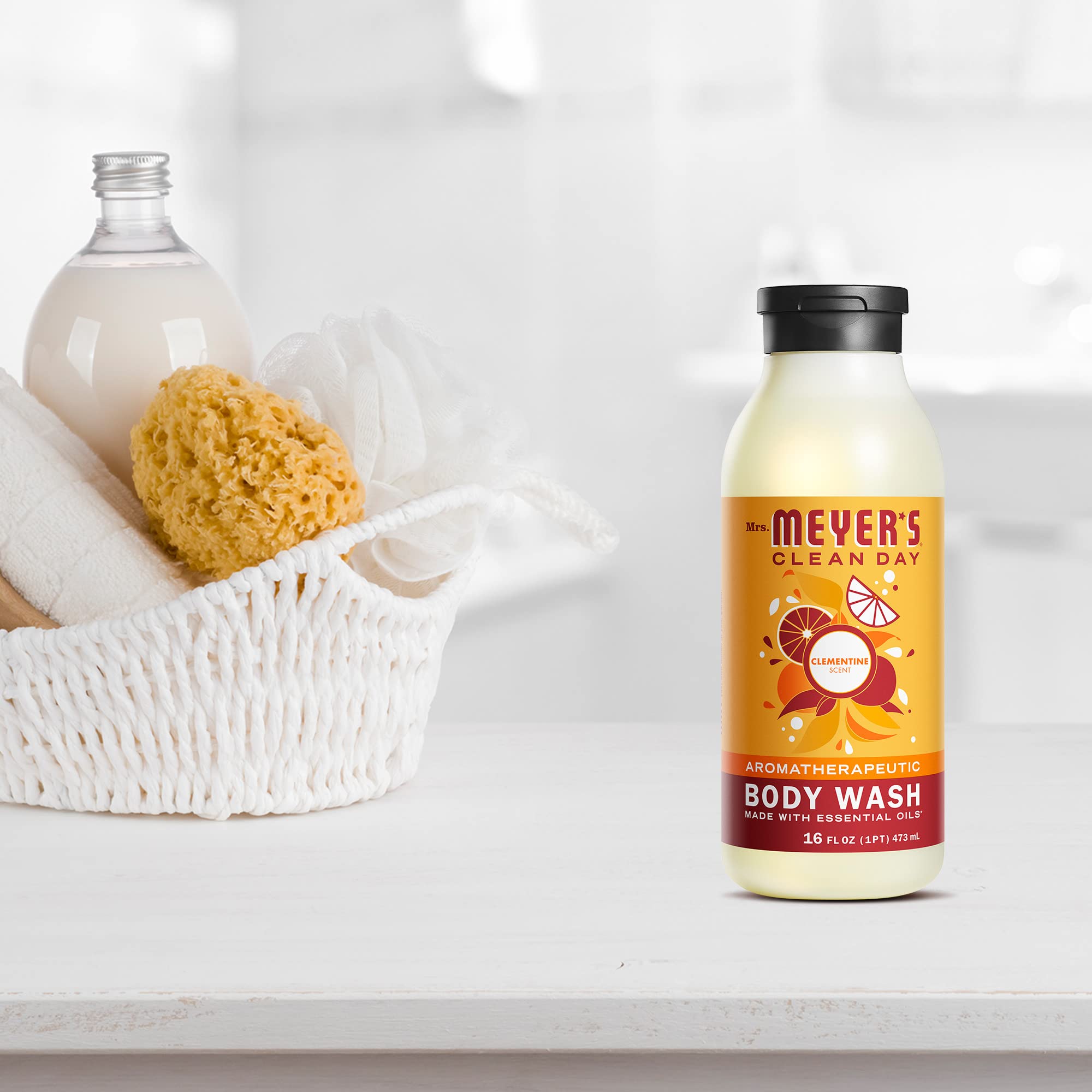 Sulfate-free formula of Mrs. Meyer's Clementine body wash for gentle cleansing
